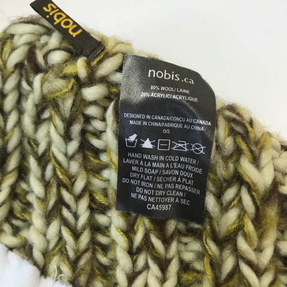 Nobis NEW Wool Knit Toque Beanie Hat Shroom Boho Sweater Warm - Picture 9 of 14